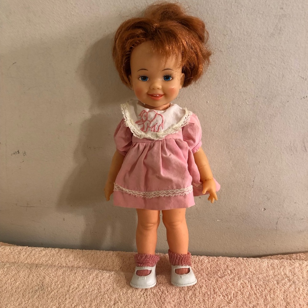 Vintage 1971 Ideal 12” Chrissy Doll With Grow Red Hair & Outfit